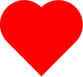 Grafische Darstellung einer Herzform in der Farbe rot. Mittlere Linienstärke, Fläche nicht farblich ausgefüllt, Hintergrund transparent