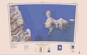 Karte von Ross-Insel und Scott-Küste von 1962, Debenham-Gletscher im nordwestlichen Achtel der Karte