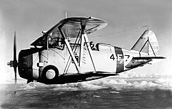 A US Navy VF–4 repülőszázadának F3F–1 változatú gépe az 1930-as években