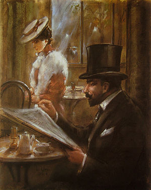 Lesser Ury: Im Cafe Bauer (1898)