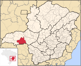 Ligging van de Braziliaanse microregio Uberaba in Minas Gerais