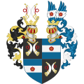 Full coat of arms of the Hohenfelder after the 13th century, here with countal crowns