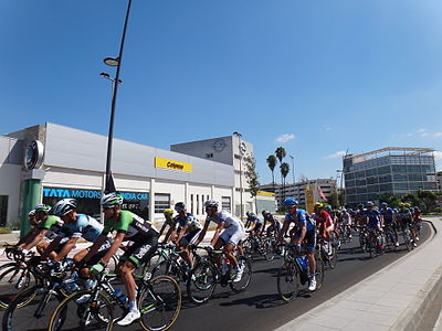 Das Peloton auf der achten Etappe in Jerez