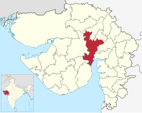 Positionskarte des Distrikts Ahmedabad
