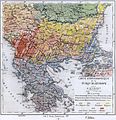 Χάρτης του 1877 της εθνοτικής σύνθεσης των Βαλκανίων από τον ελληνιστή Γάλλο Αλεξάντρ Συνβέ[6]