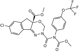 Structuurformule van indoxacarb