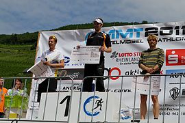 Siegerehrung Mittelmosel Triathlon 2011 – Im Bild Markus Fachbach, Jens Roth und Michael Rünz (v. l. n. r.)