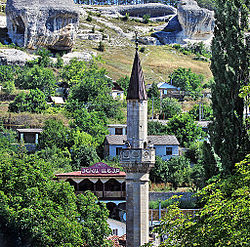 Minareja e një xhamie në Pallatin e Bahçisarajit