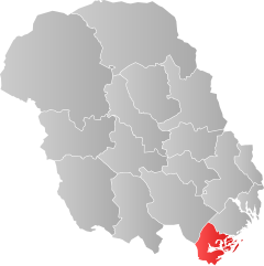 Lage der Kommune in der Provinz Telemark