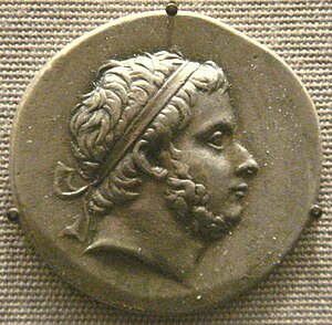 Tetradrachmon mit dem Konterfei Prusias I. (älter und mit Bart), British Museum