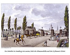 III 29 Das Steinthor von außen mit Altmannshöhe ... (um 1834)