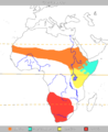 Struthio camelus (Ostrich) Distribution map