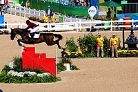 Ali Al Rumaihi auf Gunder beim Springreiten 2016