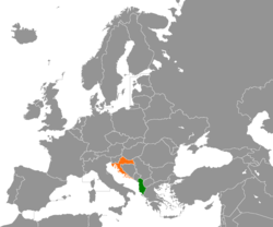 Haritada gösterilen yerlerde Albania ve Croatia
