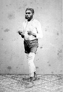 Albert "Pompey" Austin in a boxing pose in 1868.