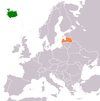 Location map for Iceland and Latvia.