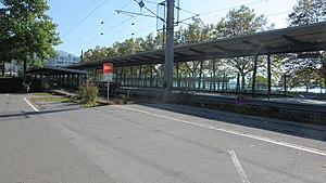 Island platform with tracks