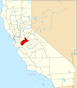 Karte von Stanislaus County innerhalb von Kalifornien