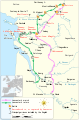 Map of route of Lancaster's chevauchée of 1346