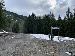 Location sign for Martin, Washington