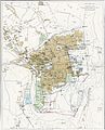 In this 1915 map, the Mosque appears south of the Holy Sepulchre in Muristan, near the vertical middle of the map.