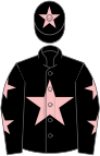 Black, pink star, stars on sleeves, star on cap