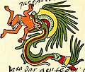 Quetzalcoatl als gefiederte Schlange im Codex Telleriano-Remensis
