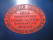 Builder's Plate of Narrow Gauge Finnish Steam Locomotive RRO 2