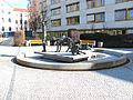 Zierbrunnen mit Bronzebildwerk