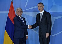 Stoltenberg and Armenian President Serzh Sargsyan in Brussels, 27 February 2017