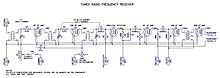 Schematic diagram shows six vacuum tubes