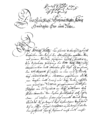 Letter from 1691. Archived by the The Danish National Archives, page 1/2. The letter is public property. Found in the archives by me, Bjørn Andersen, http://bjoerna.dk, and already published on a CD attached to my book Albanske Studier, Cph. 2002