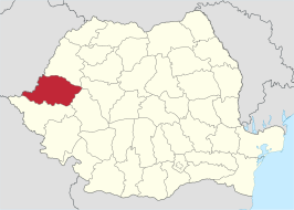 Locatie van district Arad in Roemenië