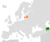 Location map for Azerbaijan and Latvia.