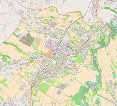 Mapa konturowa Boguchwały, w centrum znajduje się punkt z opisem „Boguchwała”