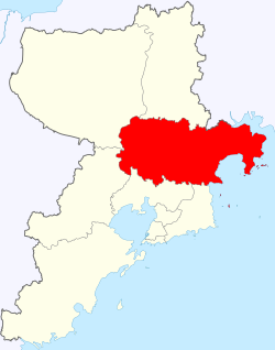 Location of Jimo within Qingdao