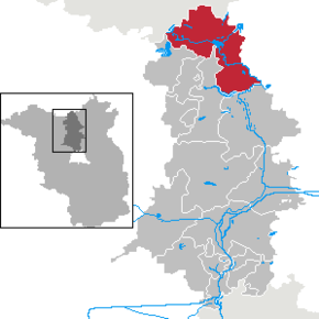 Poziția Fürstenberg pe harta districtului Oberhavel