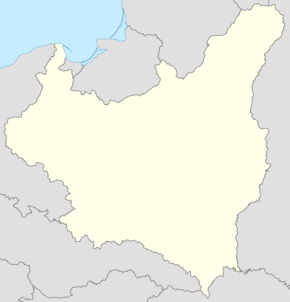 Mapa konturowa Polski w latach 1924–1939, po lewej znajduje się punkt z opisem „WKS Łódź”, natomiast w centrum znajduje się punkt z opisem „AZS Warszawa”