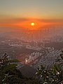 Shenzhen city skyline view from the peak under sunset