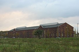 Kraftzentrale (oder Langhaus), der ehemaligen Gasturbinenhalle und späteren Elektro-Hauptwerkstatt