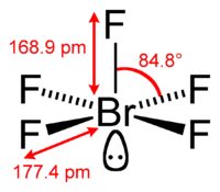 Structuurformule van broompentafluoride