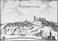 Burgruine und Stadt (1656)