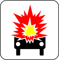 80.16 Vehicles carrying more than a certain quantity of flammable or explosive material and marked as such