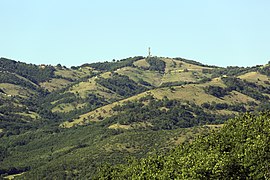 View of Vlachava (middle left) from the statue of Thymios Vlachavas on St. Dimitrios Rock