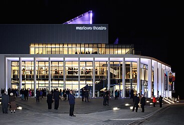 Marlowe Theatre at Night designed by Keith Williams Architects