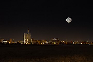 Moncton skyline at night