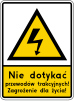 G-2 "electrified overhead cables" (Warning of hazardous voltage at level crossing) (formerly used )