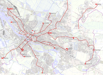 Streckennetz der Straßenbahn Bremen