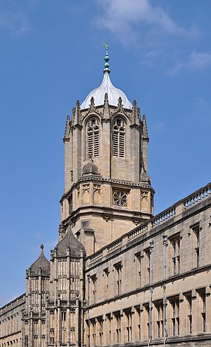 Tom Tower, the bell tower over the main entrance of Christ Church, was designed by Christopher Wren. It houses "Great Tom", which rings 101 times every night at 9pm Oxford time.