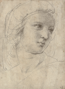 Head of a Muse by Raphaello Sanzio, Italy, c. 1490.[Gallery note 2]